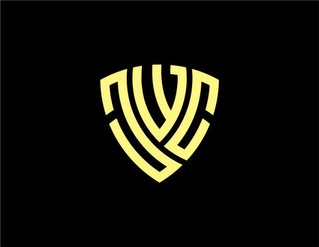 JWC creative letter shield logo design vector icon illustration