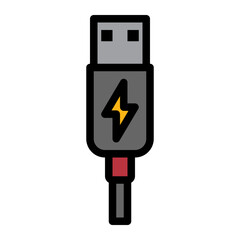 usb cable line icon