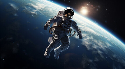 Fototapeta na wymiar An astronaut in outer space. 