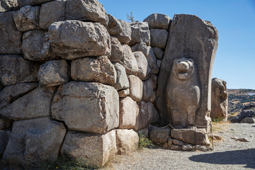 Lions gate in Hattusa, capital of the Hittite empire, Turkey