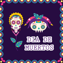 Fototapeta premium dia de muertos vector illustration design