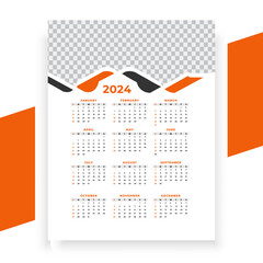 vector modern style new year 2024 calendar template