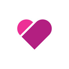 color heart icon vector graphics on a white background
