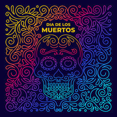 Mexican Heritage Background with sugar skull and mexican folk art Illustrations
