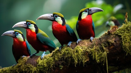 Group of Tropical American toucans