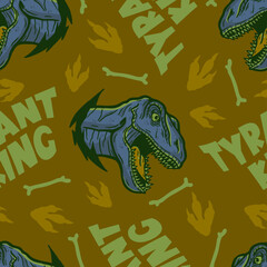 T REX TYRANT KING SEAMLESS PATTERN  © RAZLADESIGN