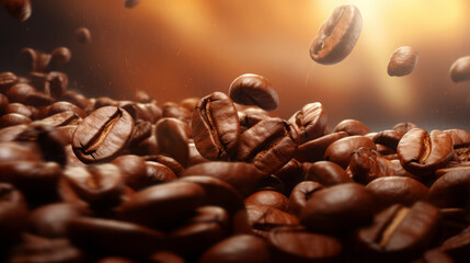 Coffee. Roasted coffee beans. Background.