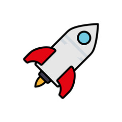 Rocket icon symbol future technology vector image. Illustration of spaceship flight rocket design image