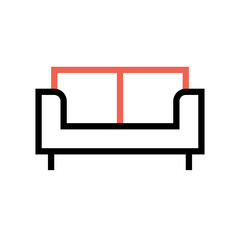 Furniture Icon Outline Style with 2 colors