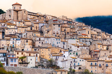 Castel del Monte village in Abruzzo Gran Sasso National Park - Italy - obrazy, fototapety, plakaty