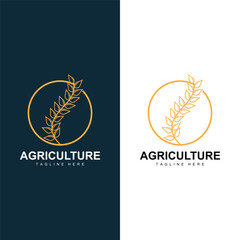 Rice Logo, Farm Wheat Logo Design, Vector Symbol Icon Graphic Illustration