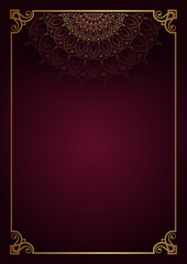 Vintage floral frame  with mandala decoration