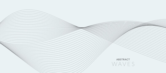 Fototapeta premium Abstract wave element for design. Digital frequency track equalizer. Stylized line art background. Vector illustration of smoky waves background