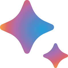 Bard Google AI vector logo, stylized representation of two stars isolated on white background, colorful, abstract shape