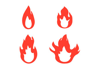 シンプルな炎のアイコンセット