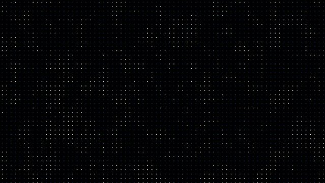 Animated technological background with randomly glowing dots and fading out.