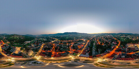 Spherical Panorama Limanowa, Malopolska, Sądeckie, poland - obrazy, fototapety, plakaty