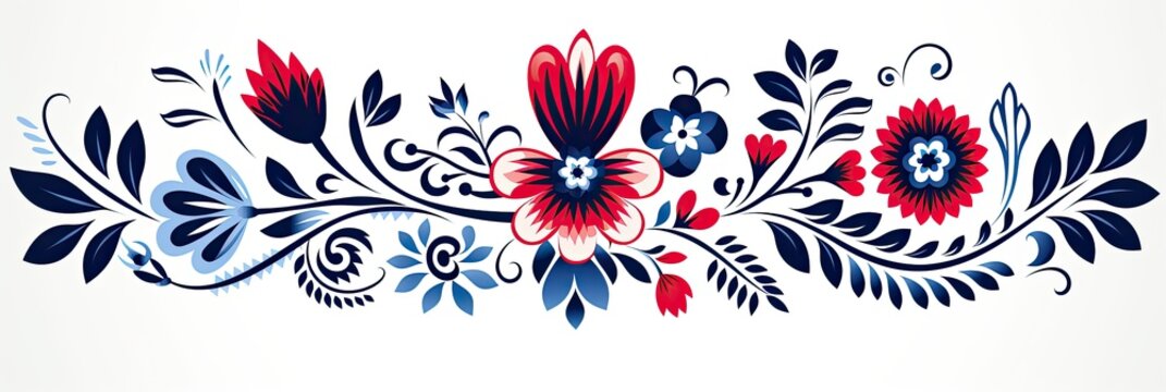 Slovak folk embroidery sticker design