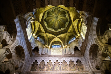 mezquita de Córdoba, monumento, antiguo, columnas, torre, plaza, arte - obrazy, fototapety, plakaty