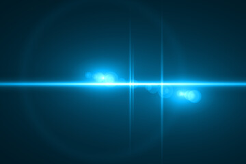 Optical lens flare effect on black background