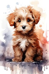  a fluffy dog white background 
