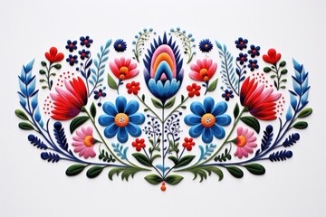 Slovak folk embroidery sticker design