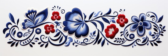 Slovak folk embroidery sticker design