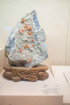 GuangZhou GuangDong China-July 18 2023:scheelite in the GuangDong Museum.