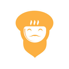 coffee bakery guru logo design vector illustration