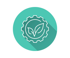 Environmental stewardship flat icon with long shadow for graphic and web design.