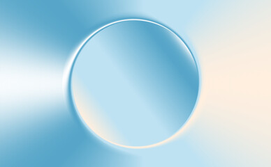 Glass sphere on blue background.Glowing circle gradient background in blue.Luxury Abstract frame backdrop with copy space for multi purpose.Vector illustration geometric graphic texture background.