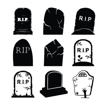 Tombstone Silhouettes Set.