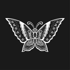 Javanese Batik butterfly icon Seamless Pattern vector image