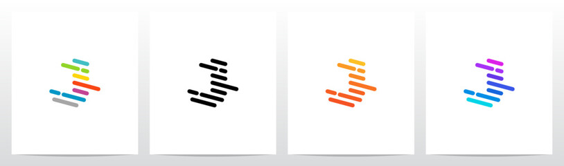 Fototapeta premium Lines Diagonal Stripes Letter Logo Design J