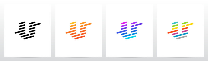 Lines Diagonal Stripes Letter Logo Design U