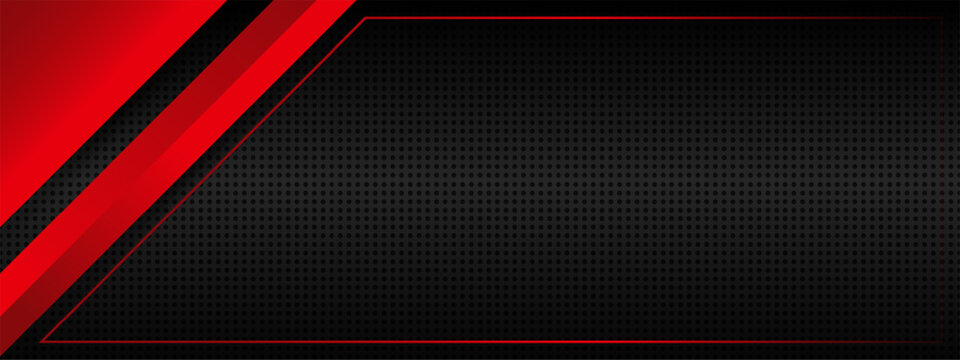 modern background banner design with red shiny lines on dark background