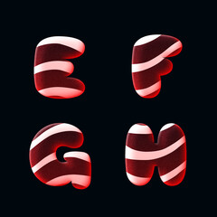 Sweet, candy text. Alphabet. Jelly text effect. 3d text style effect.