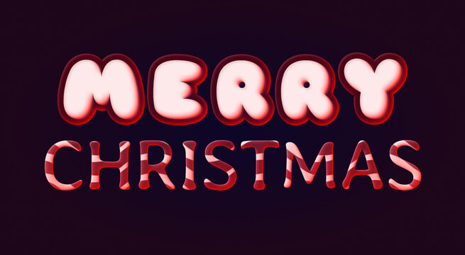 Sweet, candy text. Christmas alphabet. Jelly text effect. 3d text style effect.