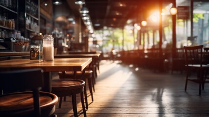 Fototapeta na wymiar Blurred background photo of a coffee shop