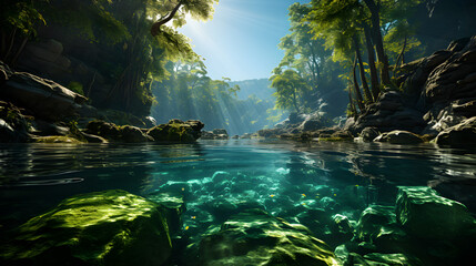 A tropical jungle forests