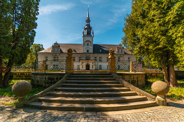 Neo-Renaissance palace in Tulowice, Poland.
