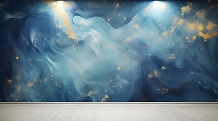 Abstract modern marble liquid acrylic consistency with fashionable color and gold. Wallpaper on the wall