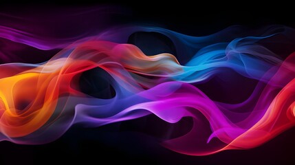 abstract colorful transparent smoke with balck background