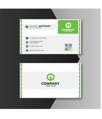 Fototapeta na wymiar Modern Minimalist Green Horizontal Business Card Vector Design