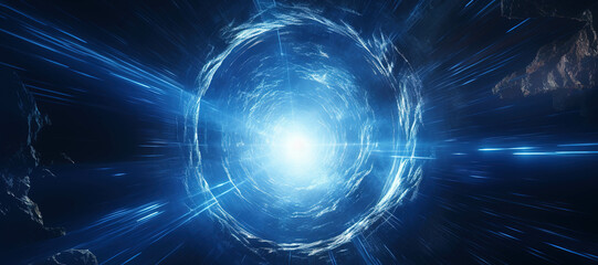 energy beam blast hole, circle, light explosion, space, galaxy 12 - obrazy, fototapety, plakaty