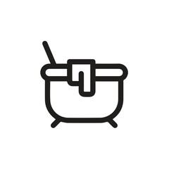 Cauldron icon vector. Linear style sign for mobile concept and web design. Cauldron symbol illustration. Pixel vector graphics - Vector.	