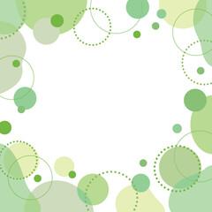 流体シェイプとドット サークル フレーム 背景/正方形・くすみグリーン