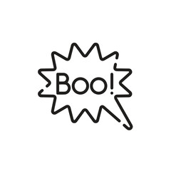 Boo bubble icon vector. Linear style sign for mobile concept and web design. Boo bubble symbol illustration. Pixel vector graphics - Vector.	