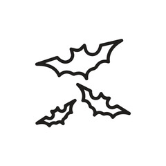 Bat icon vector. Linear style sign for mobile concept and web design. Bat symbol illustration. Pixel vector graphics - Vector.