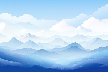 illustration of alps and clouds